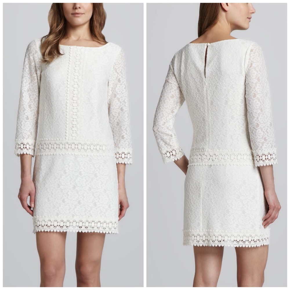 LAUNDRY SHELLI SEGAL Lace Long Sleeve Mini Dress